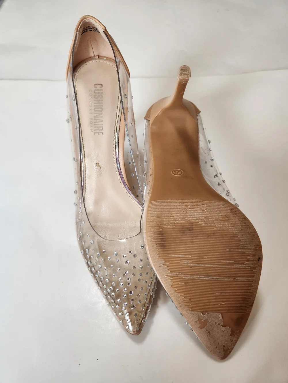 Cushionaire Glam Rhinestone Wedding Prom Formal Heels Size 8.5
